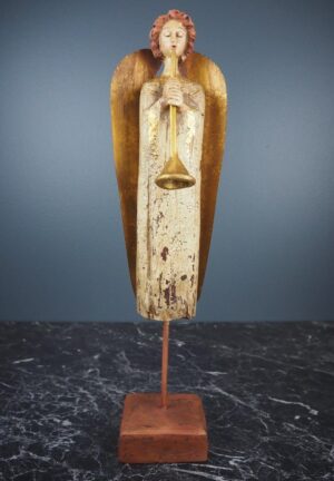 ANGEL W/TRUMPET W/TIN WINGS 16.5
