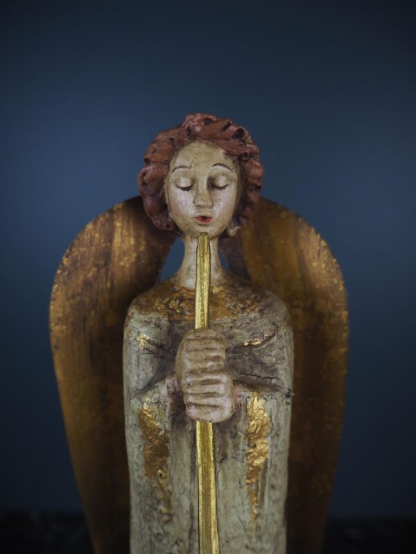 ANGEL W/TRUMPET W/TIN WINGS 16.5 - Image 2