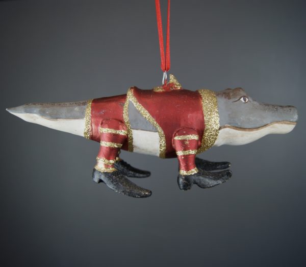 Alligator Ornament Red Glitters