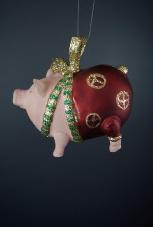 Christmas Swine / pig Red Glits