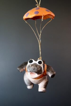 Hippo w/ orange parachute latex
