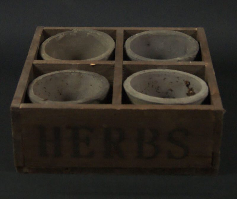 Basket W 4 Ant Blkstne Pots