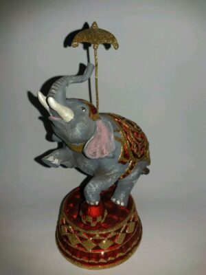 Circus Elephant on Base Red Glits