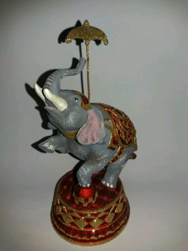 Circus Elephant on Base Red Glits