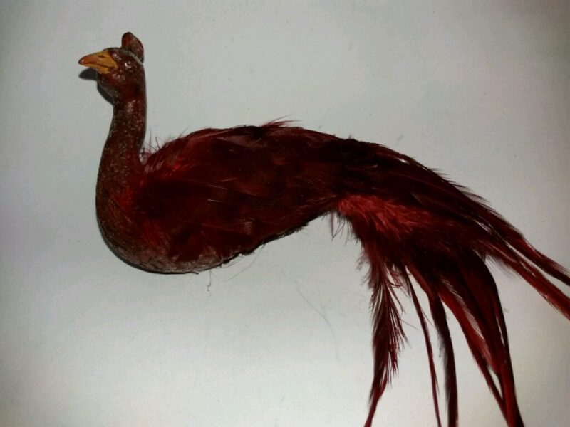 Peacock Ornament Burgundy