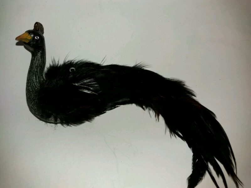 Peacock Ornament Black