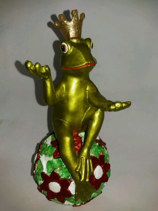 Prince Frog on Floral Ball Lime Glits