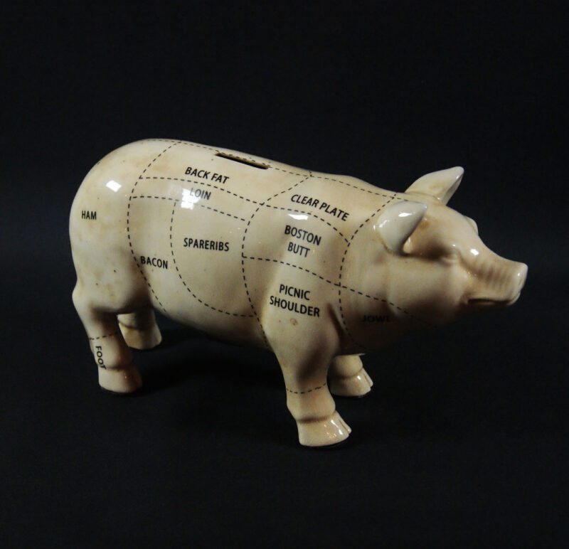 White Pig Coin Bank Large