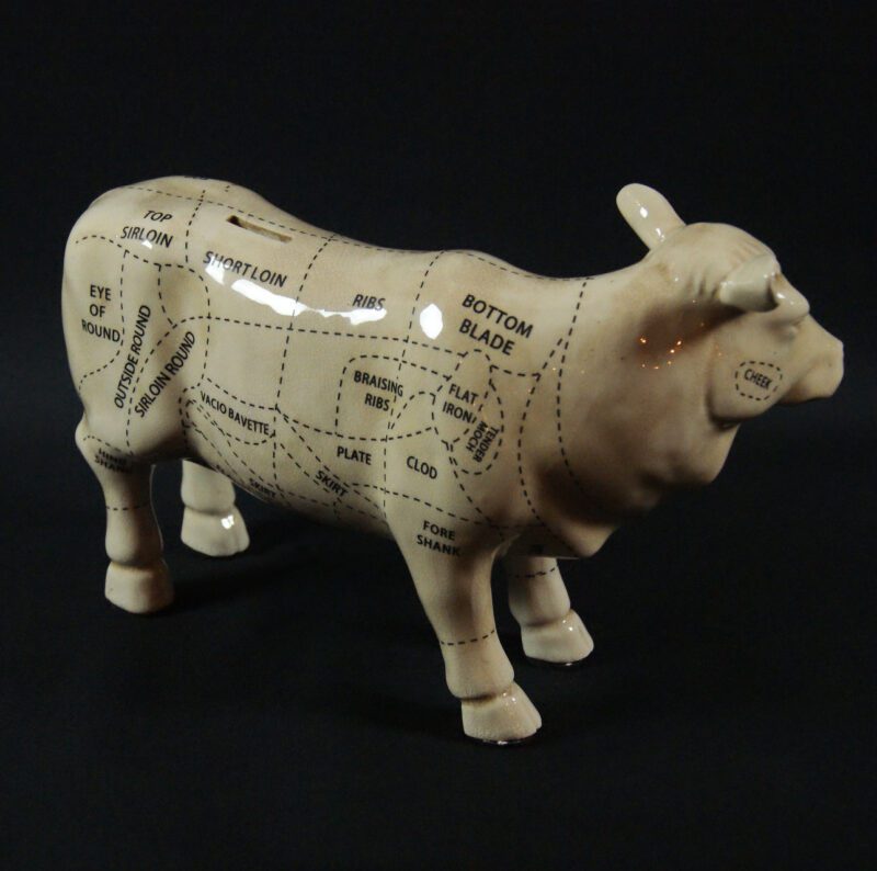White Cow Coin Bank Large