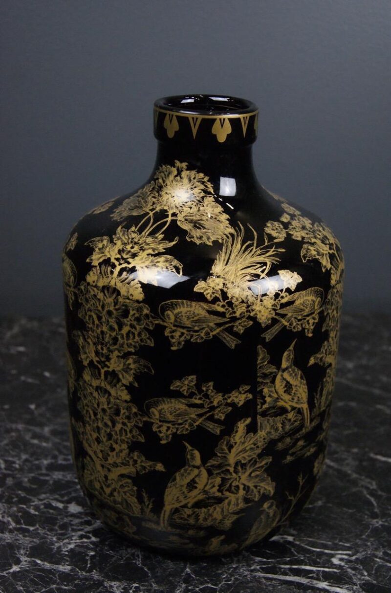 Vase 11" black/gold