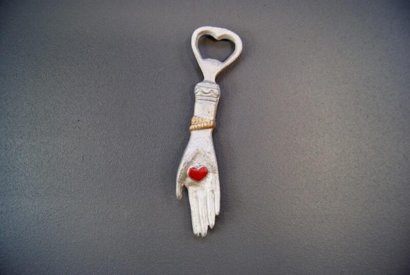 Hand With Heart Bottle Opener