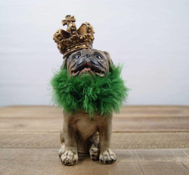 BULLDOG "A" W/ CROWN PAINTED ANTQ