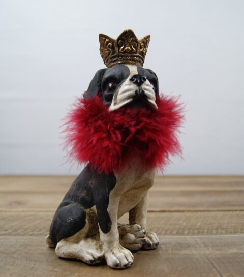 DOG "B" W/ CROWN PAINTED ANTQ