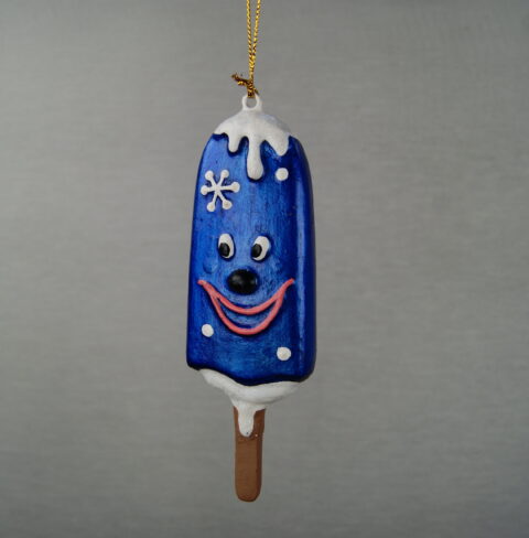 Popsicle orn blue glit