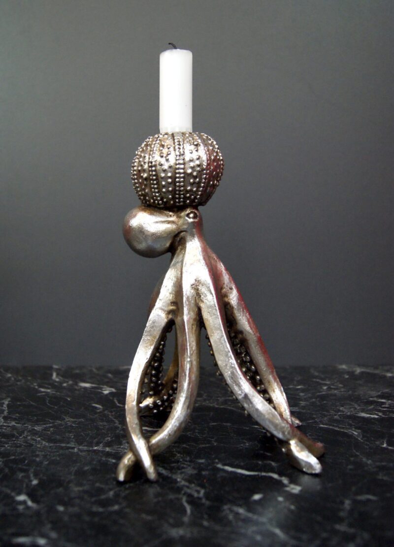 Octopus Candle Holder Silver