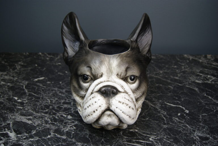 Dog planter French bulldog