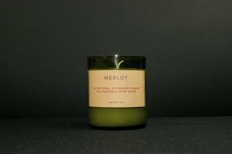 Wine Glass Candle Merlot