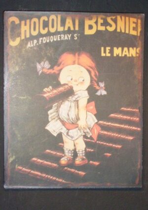 Metal Tin Plate Girl On Stairs