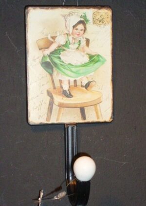 Girl On Chair Wall Hook