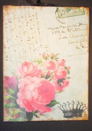 Rose Blue Tin Plate 33x25