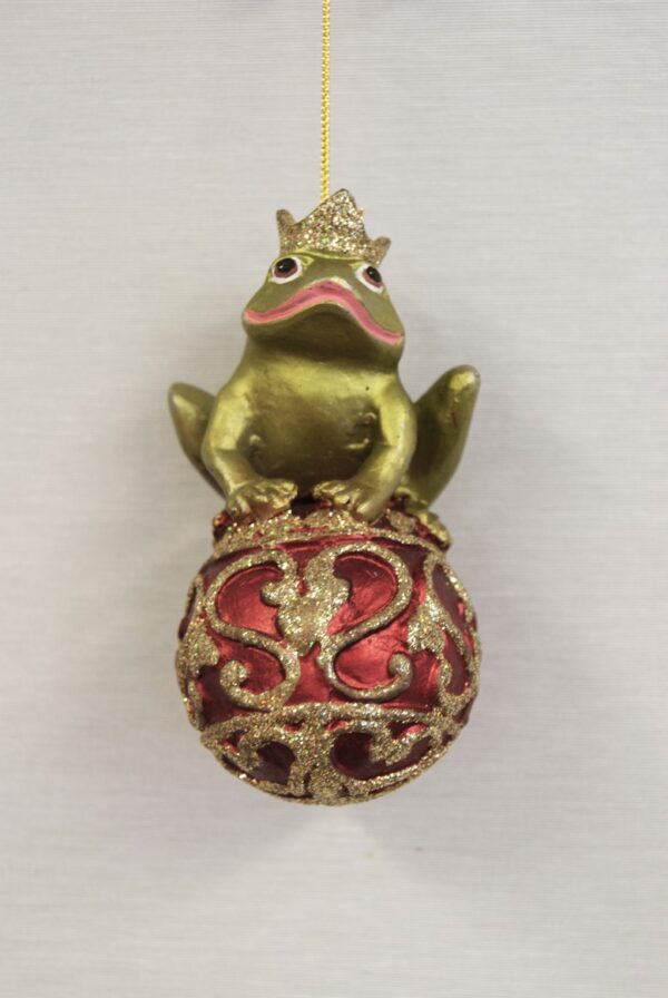 Frog on Ball Satin Red