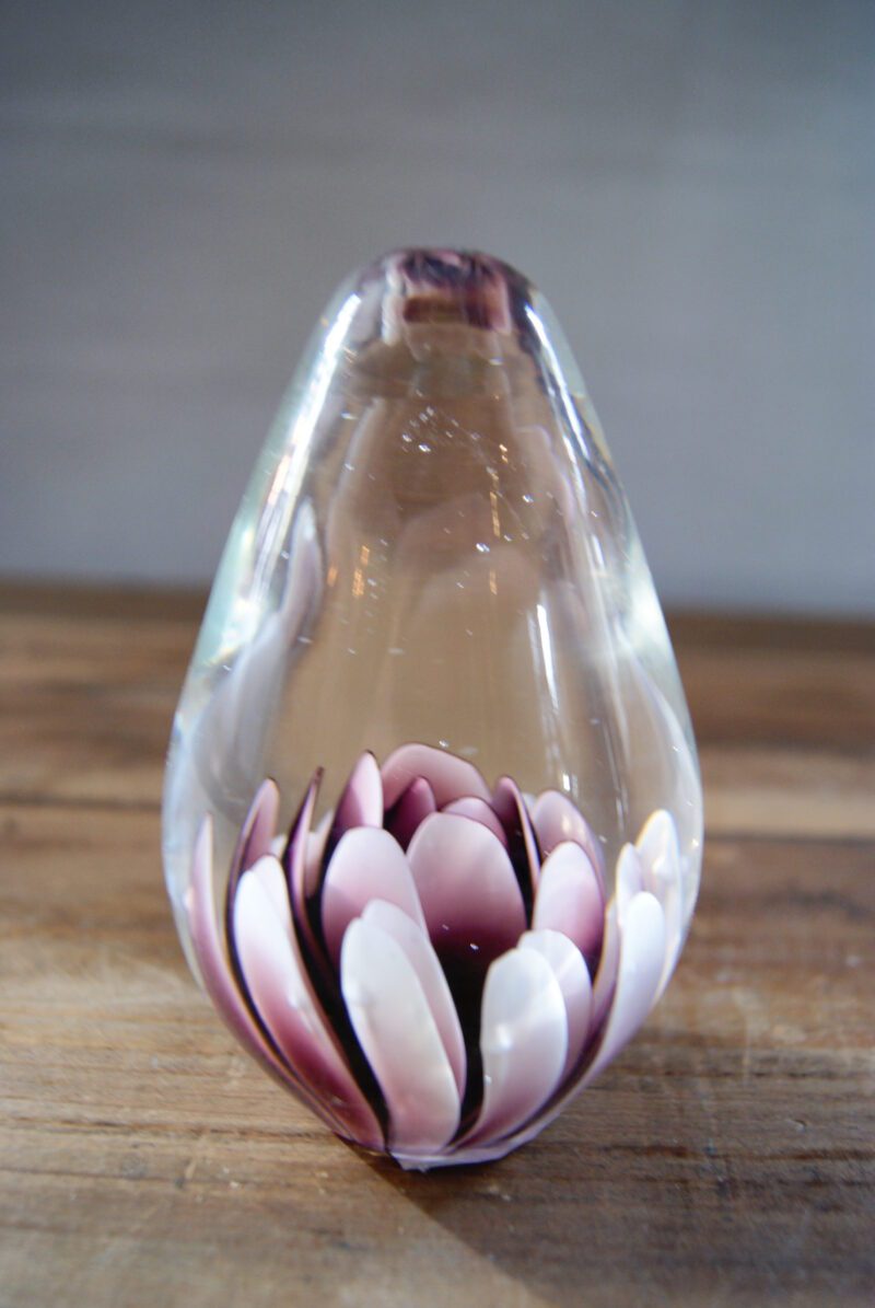 Glass Flower Paperweight