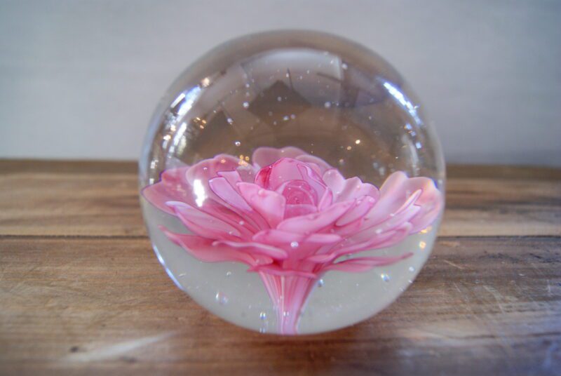 Glass Flower Paperweight