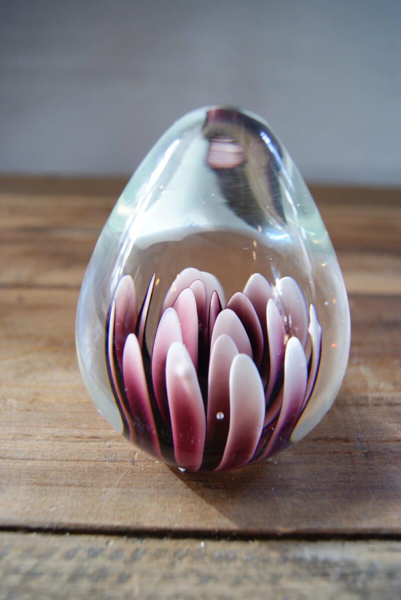 Glass Flower Paperweight