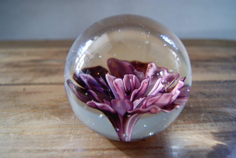 Glass Flower Paperweight
