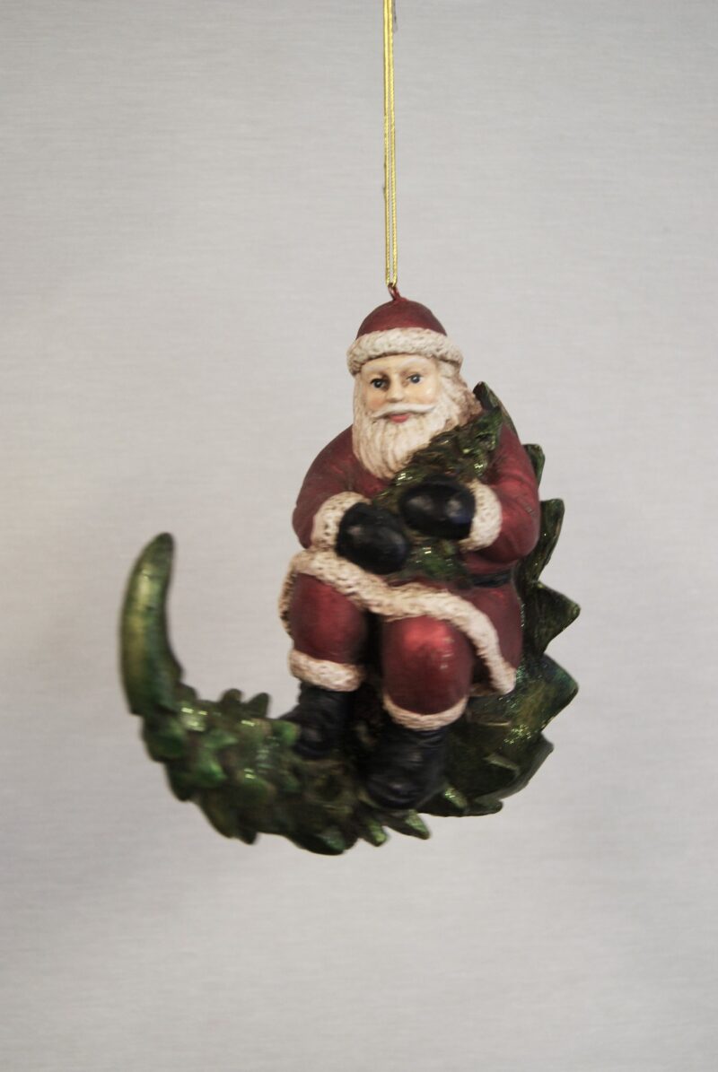 New Santa Sitting On Pinecone