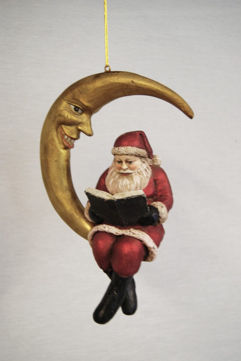 New Santa Sitting On Moon Hang
