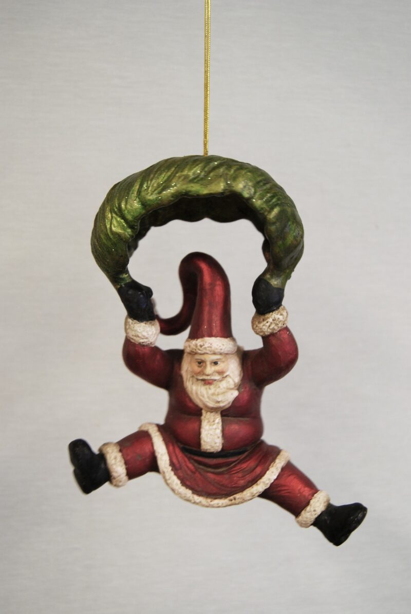 New Parachute Santa On Leaves