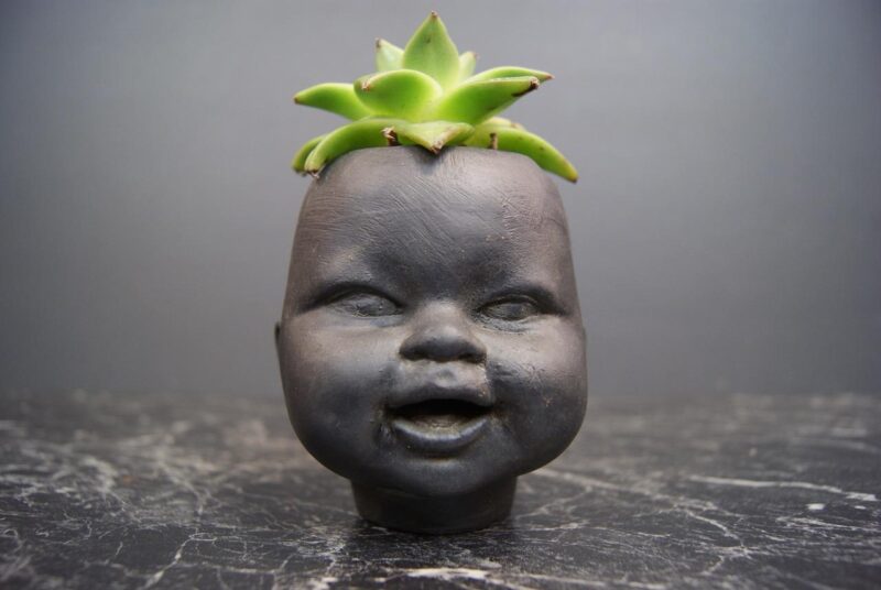 BABY DOLL HEAD PLNTER A BLK