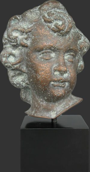 Cherubs Head On Base Bronze