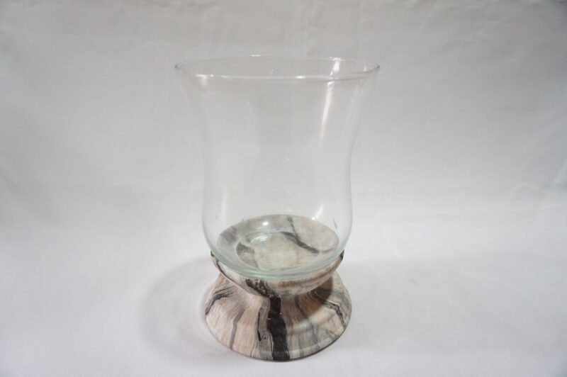 Ceramic Candleholder with Glass