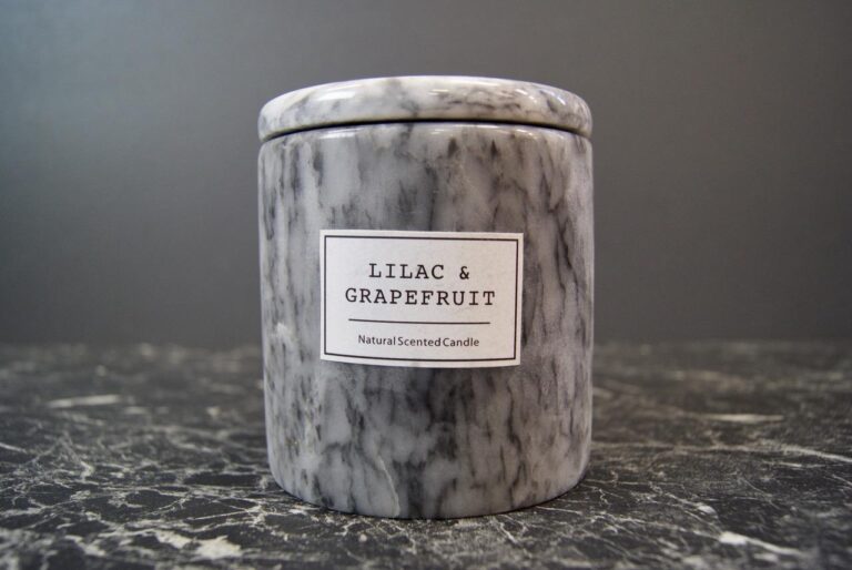 Marble candle grey