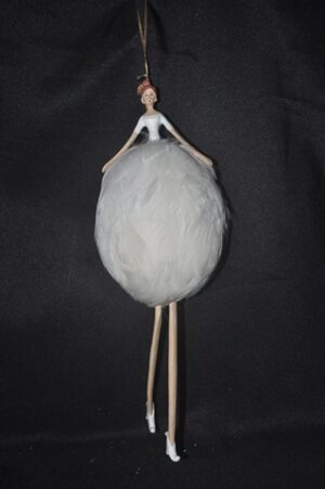LADY BALOON W FEATHER WHITE
