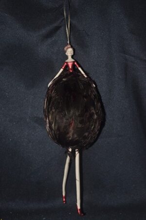LADY BALOON W/FEARTHER BURGUNDY