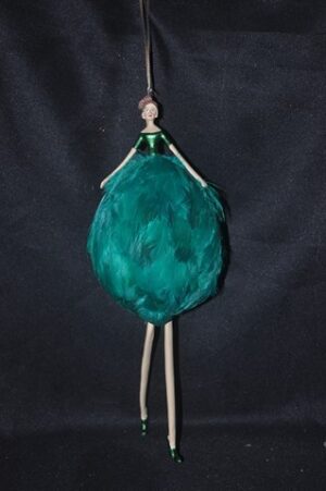 LADY BALOON W/FEATHER GREEN