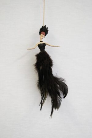 Drgon Lady W/Feathers Blck