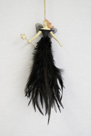 Flying Fairy star black w glit