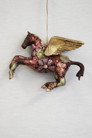 Pegasus W/ Flower Design Brown