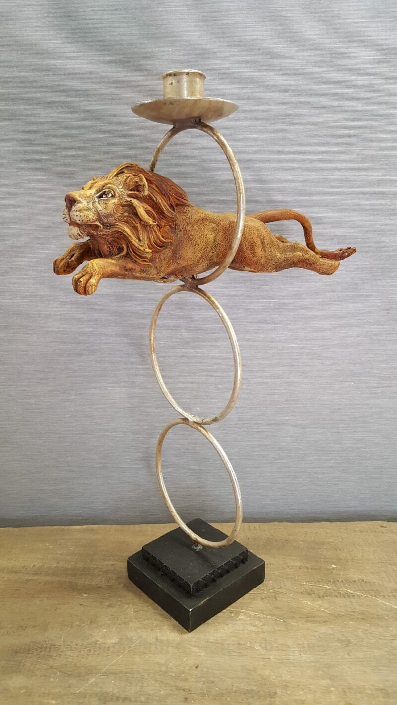 Lion Through Ring Candleholder