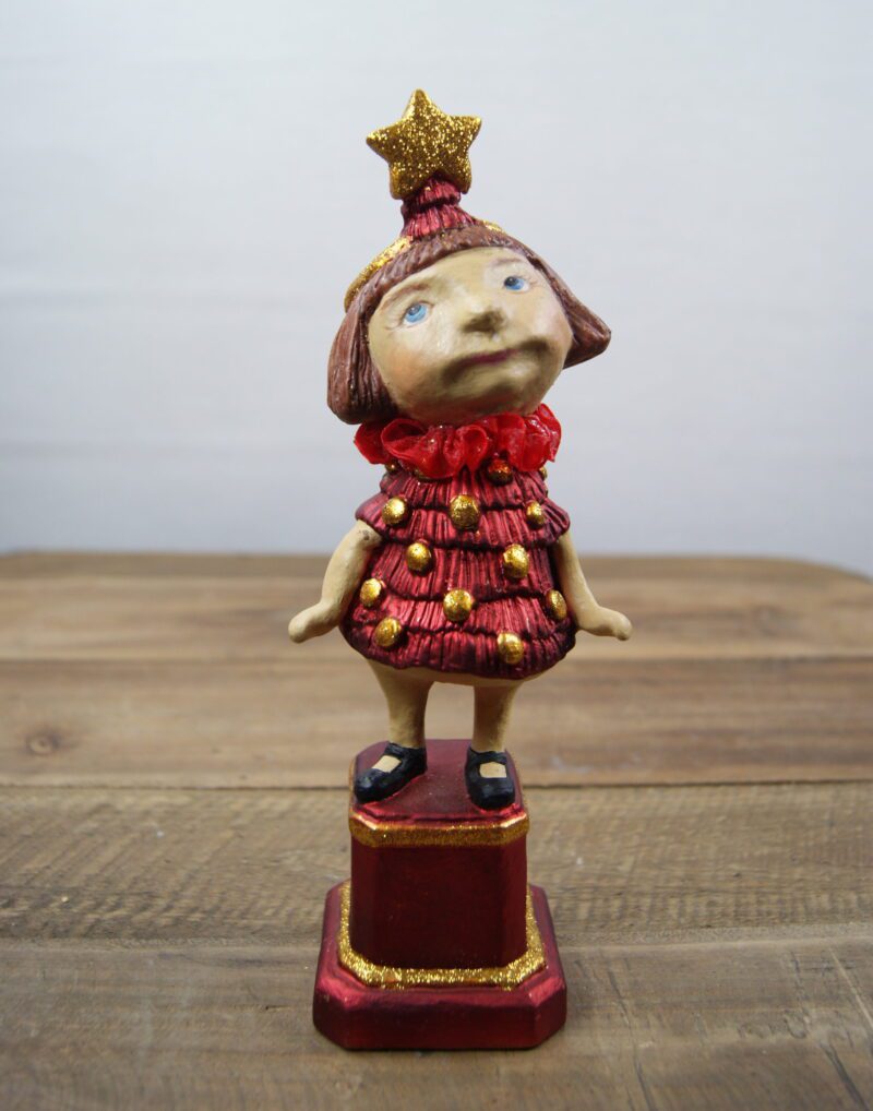 Chrisy XmasTree Tabletop Sat Red/ Gold glits