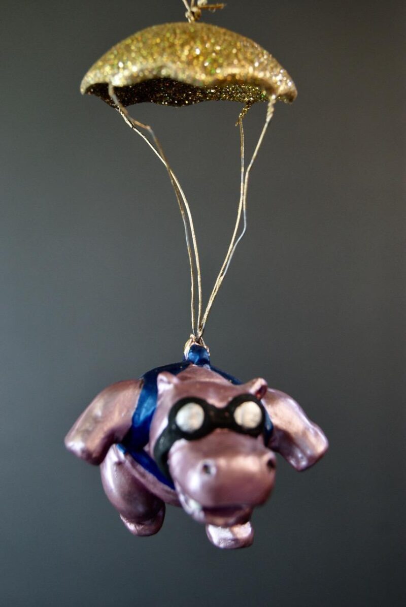 Satin Purple Hippo (new) w/ gold glits parachute
