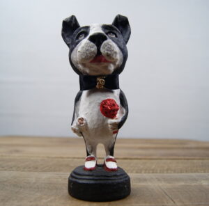 Amorous Dog blk/wht w/ ribbon red shoes