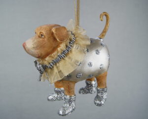 Labrador orn Pearl Wht Silver glits