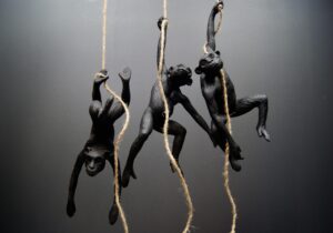 Hanging Monkey A/3 Black Latex