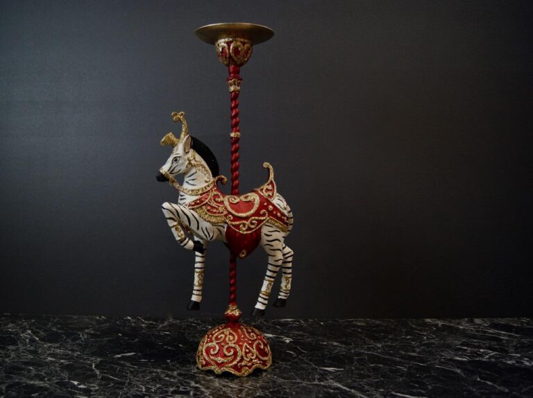Carousel Zebra Satin Red saddle with glits