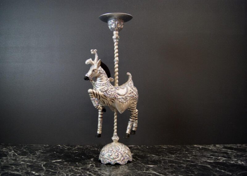 Carousel Zebra Pearlized/Silver with glits